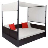  Vrtni krevet s baldahinom smeđi 190 x 130 cm poliratan | shoptok.hr