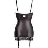 Abierta Fina - obleka s satenastim leskom, s prelivom (črna) - 80B/M | Shoptok.si