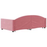 vidaXL Izvlečna dnevna postelja roza 100x200 cm žamet | Shoptok.si