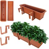 KADAX Balkonski cvetlični lonec, cvetlični lonec 60 cm, ročaji, stojalo, balkonska ograja, (5000353562) Cene