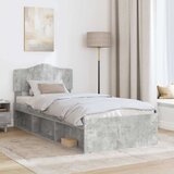  Okvir za krevet s uzglavljem Betonska siva 100 x 200 cm | shoptok.hr