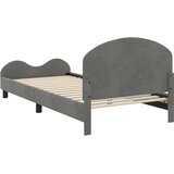 Krevet za djecu s uzglavljem Tamnosiva 80 x 200 cm Baršun | shoptok.hr