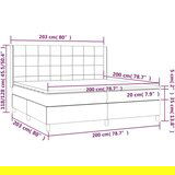  Krevet box spring s madracem LED tamnosmeđi 200x200 cm tkanina | shoptok.hr