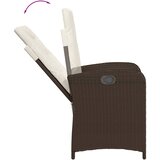 5-dijelni vrtni blagovaonski set s jastucima poliratan smeđi Smeđa 160 x 80 x 74 cm | shoptok.hr