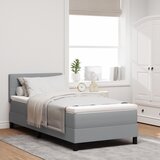 vidaXL Postelja z vzmetnico Svetlo siva 90x190 cm Tkanina | Shoptok.si