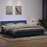 vidaXL Box spring postelja z vzmetnico temno siva 180x210 cm žamet | Shoptok.si