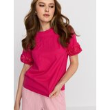Sinsay Pamučna bluza s dekorativnim cvjetovima na rukavima | shoptok.hr