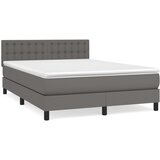 vidaXL Box spring postelja z vzmetnico siv 140x200 cm umetno usnje, (20790382) Cene