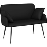  Dvosjed s metalnim nogama 2-sjedalo Crna Umjetna koža | shoptok.hr