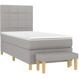  Box spring postelja z vzmetnico svetlo siva 90x200 cm blago, (20790737) | Shoptok.si