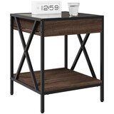  Noćni ormarić s beskonačnim LED boja smeđeg hrasta 40x40x49 cm | shoptok.hr