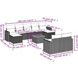 vidaXL 10-dijelni set vrtnih sofa s jastucima crni od poliratana | shoptok.hr