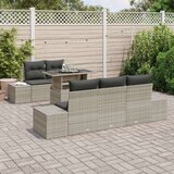  Set od 6 dijelova vrtnih sofa s jastučićima svijetlo sive boje poli ratana | shoptok.hr