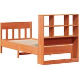 vidaXL Posteljni okvir brez vzmetnice voščeno rjav 100x200 cm borovina | Shoptok.si
