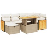 Maison Chic Seti vrtnega pohištva - Vrtna garnitura - Vrtni pohištvo set 7-delna z blazinami bež poli ratan, (21807588) | Shoptok.si