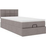 vidaXL Otomanski posteljni okvir z vzmetnico taupe 90x190 cm blago, (21608547) | Shoptok.si