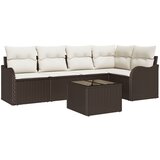 vidaXL 5-delna vrtna sedežna garnitura z blazinami siva Poly Rattan, 2-sedežni vrtni kavč s shrambo in blazinami rjava Poly Rattan Cene