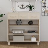 Maison Chic konzolna miza - miza ob steni HAMAR medeno rjava 90x35x90 cm trdna borovina, (21785904) | Shoptok.si