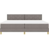  LED Box Spring Krevet Sivo-smeđa 200 x 200 cm tkanina | shoptok.hr