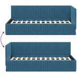  Kutni okvir kreveta s uzglavljem Plava 90 cm x 190 cm Baršun | shoptok.hr