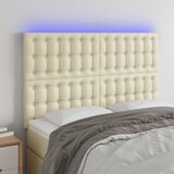 vidaXL LED uzglavlje krem 144x5x118/128 cm od umjetne kože | shoptok.hr