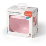BabyOno Siilicone Plate 6m+ silikonska posoda s priseskom Pink 1 kos | Shoptok.si