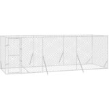 vidaXL Zunanja pasja ograda srebrna 6x2x2 m pocinkano jeklo - - Srebrna - 46.3 - 6 x 2 x 2 m - 2025- | Shoptok.si