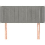  Uzglavlje s ušima svjetlosivo 93x16x78/88 cm baršunasto | shoptok.hr
