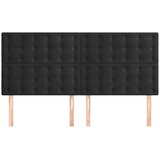 vidaXL Posteljno vzglavje 4 kosa črn 90x5x78/88 cm žamet | Shoptok.si