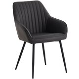 Unique Furniture Tamno sive blagovaonske stolice u setu s naslonima za ruke 2 kom od umjetne kože Nolan Stripe – | shoptok.hr
