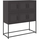 vidaXL Komoda crna 100,5 x 39 x 107 cm od hladno valjanog čelika | shoptok.hr