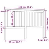  Uzglavlje za krevet sivo 166 x 6 x 101 cm od masivne borovine | shoptok.hr
