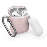Puro silikonski ovitek s karabinom za AirPods, roza, (619359) Cene