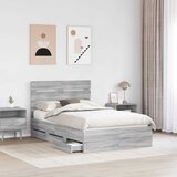  Krevetna konstrukcija Siva Sonoma 120 x 190 cm Inženjersko Drvo | shoptok.hr