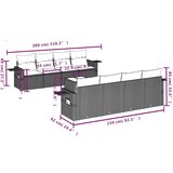 vidaXL 9-dijelni set vrtnih sofa s jastucima bež od poliratana | shoptok.hr
