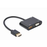 Gembird A-HDMIM-HDMIFVGAF-01 HDMI male to HDMI female + VGA female + audio adapter cable, black | Eponuda.com