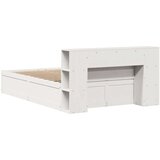 vidaXL Posteljni okvir brez vzmetnice bel 135x190 cm trdna borovina | Shoptok.si