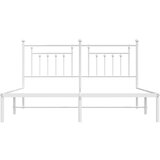 Metalni okvir za krevet s uzglavljem bijeli 160x200 cm | shoptok.hr