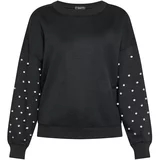 faina Sweater majica crna / srebro / biserno bijela