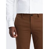 Ombre Men's classic cut chino pants with soft texture - caramel | shoptok.hr