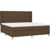  Krevet s oprugama i madracem tamnosmeđi 200x200 cm od tkanine | shoptok.hr