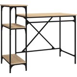  Radni stol s policama boja hrasta 105x50x90 cm drvo i željezo | shoptok.hr