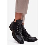 VINCEZA Patent Leather Women's Ankle Boots with Decorative Embossing Insulated | Shoptok.si