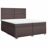  Krevet s oprugama i madracem tamnosmeđi 200x200 cm od tkanine | shoptok.hr