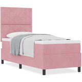 vidaXL Box Spring Krevet s Madracem Ružičasti 80x200 cm Baršun | shoptok.hr