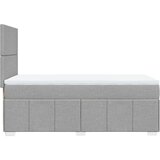 vidaXL Box spring postelja z vzmetnico svetlo siv 100x200 cm blago | Shoptok.si