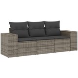 Maison Chic Seti vrtnega pohištva - Vrtna garnitura - Vrtni pohištvo set 3-delna z blazinami siv poli ratan, (21811377) | Shoptok.si