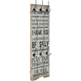 zidna vješalica za kapute sa 6 kuka "thank you" 120 x 40 cm