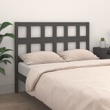  Uzglavlje za krevet sivo 125,5 x 4 x 100 cm od masivne borovine | shoptok.hr