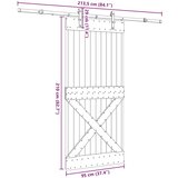 vidaXL Klizna vrata s priborom za montažu 95 x 210 cm masivna borovina | shoptok.hr